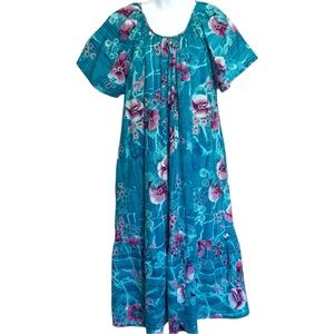 Vintage Desert Jems Grandmacore Oversized Hawaiian Dress Sz S